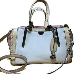 Coach Dreamer Whipstitch 2 Tone 2 Way Carry Crossbody Satchel Gunmetal Hardware